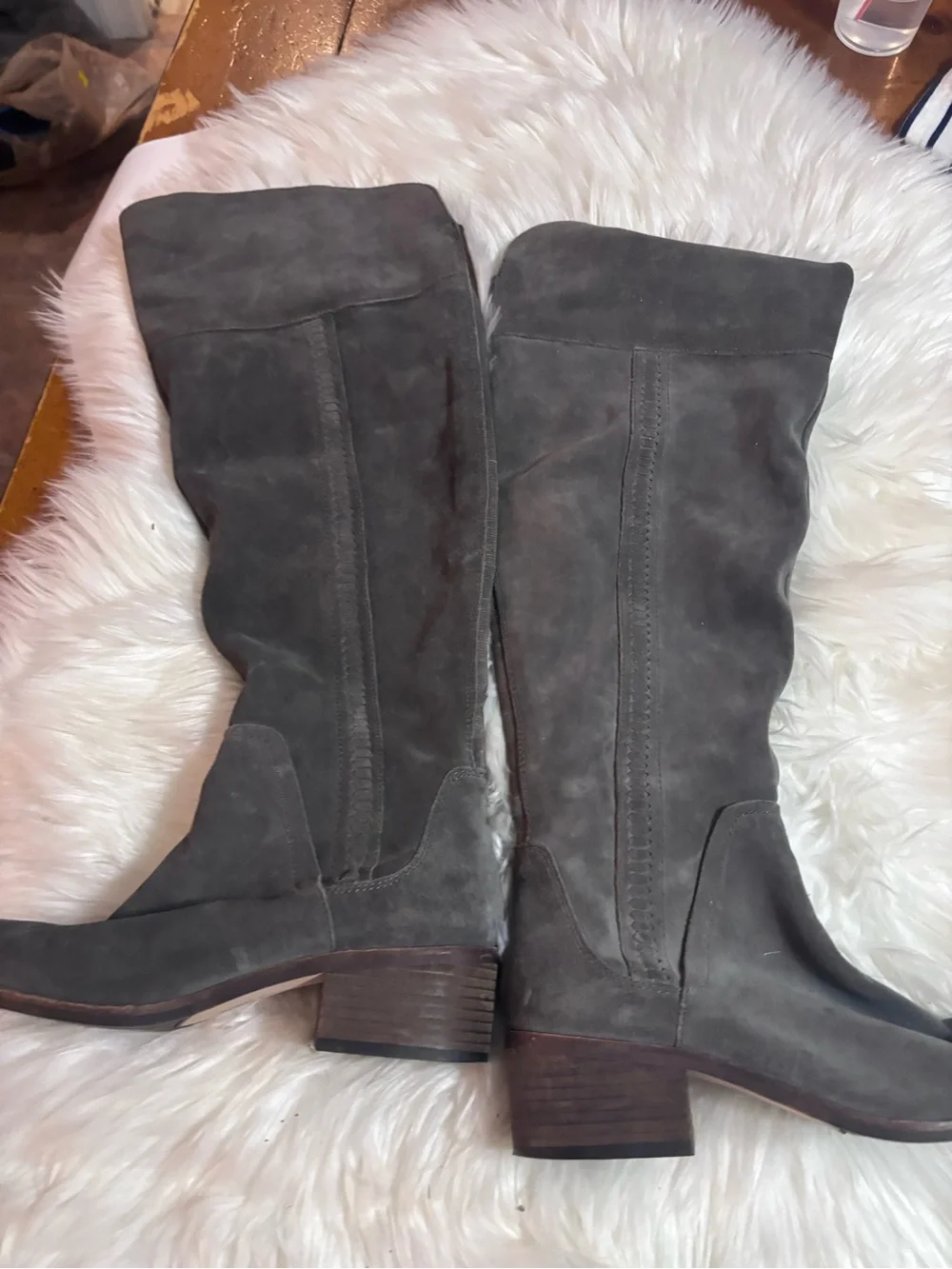 Vince Camuto Gray Suede Over-the-Knee Boots